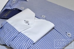 Camicia puro cotone - Particolare asola bicolore